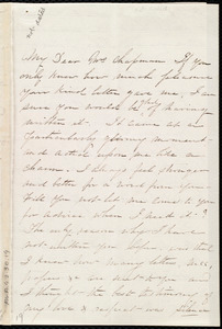 Thumbnail for Letter from Martha Griffith Browne, 15 Carroll Place, Bleecker Street, New York, to Maria Weston Chapman, Nov. 17th / [18]59