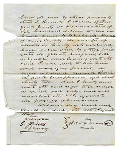 Bill of sale for purchase of enslaved person by enslaver E.M. Pease