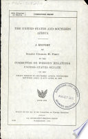 The United States and southern Africa : a report by Senator Charles H. Percy to the Committee on Foreign Relations, United States Senate, on his study mission to southern Africa conducted between April 13 and April 25, 1976