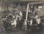 Students in the harness-making division at Tuskegee Institute in Tuskegee, Alabama.