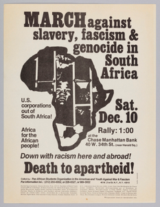 Thumbnail for Flyer announcing a protest against apartheid in South Africa