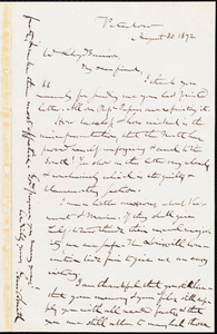 Letter from Gerrit Smith, Peterboro, [N.Y.], to William Lloyd Garrison, August 30, 1872