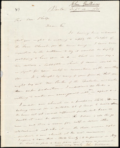 Letter from John Gulliver, Boston, to Amos Augustus Phelps, Sept 14 -1835