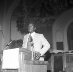 Man at Podium, Los Angeles, 1975