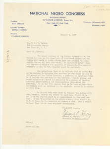 Letter from National Negro Congress to W. E. B. Du Bois