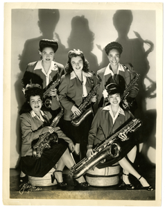 "Sweethearts" in the saxophone section, 1944. [Black-and-white photoprint]