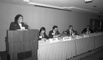 Beth Cobb O'Neill speaking at an ABA event, Los Angeles, 1990