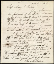 Draft of letter to] Miss Mary S. Parker, Dear Madam [manuscript