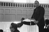 Bishop William M. Smith speaking at the funeral of civil rights activist John LeFlore at Big Zion AME Church in Mobile, Alabama.