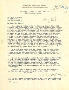 Letter from Adam E. Patterson to W. E. B. Du Bois