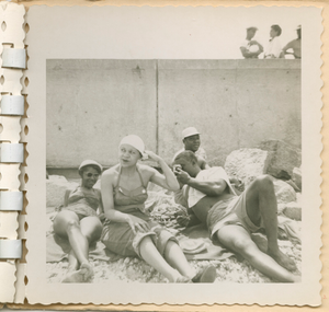 Digital image of Taylor family members at the beach on Martha's Vineyard