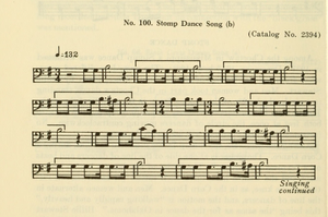 No.100. Stomp Dance Song from Bulletin -- Smithsonian Institution, Bureau of American Ethnology.