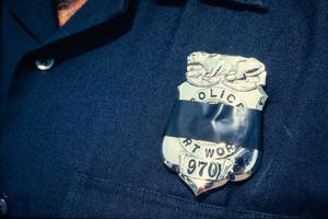 Thumbnail for Fort Worth police badge with a black band, 3