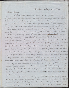 Thumbnail for Letter from William Lloyd Garrison, Boston, [Mass.], to George William Benson, May 17, 1848