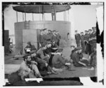 [James River, Va. Sailors relaxing on deck of U.S.S. Monitor]