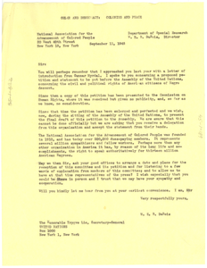 Letter from W. E. B. Du Bois to United Nations Secretary-General