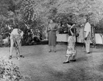 Backyard croquet game