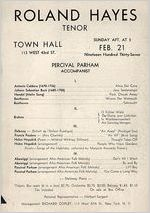 Roland Hayes concert program