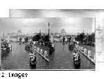 Charming South Lagoon along the Cascades gardens - Electricity and Machinery building in the distance, Louisiana Purchase Exposition