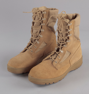 Combat boots worn by Andre M. Jones during the Iraq War