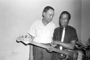 Thumbnail for William "Baby Boy" Harris with bass player Frank Flowers at Tom's Place at 648 South Holt Street in Montgomery, Alabama.