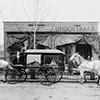 Horses and Carriages in front of funeral home of undertaker G.W. Franklin, Chattanooga, Tenn.