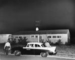 Police guard William Myers' home