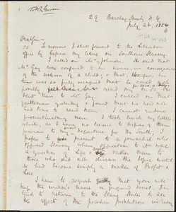 Thumbnail for Letter from James Redpath, New York, [New York], to William Lloyd Garrison, 1854 July 26