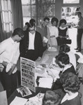 Ticket line for campus musical event, 1963