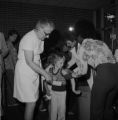 Young boy getting a measles vaccine shot at the health department in Foley, Alabama.