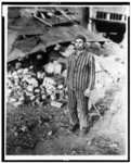 [Prisoner in German slave labor camp at Nordhausen, Germany, at time of liberation by U.S. Army]