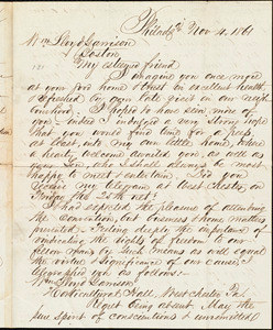 Letter from Alfred Harry Love, Philad[elphi]a, [Pa.], to William Lloyd Garrison, Nov[ember] 4. 1861