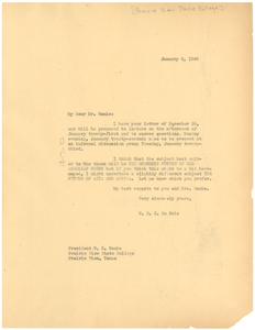 Letter from W. E. B. Du Bois to Prairie View State College