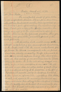 Letter from William Lloyd Garrison, Boston, [Mass.], to Prudence Crandall, March 25, 1879