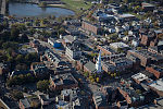 An October 2017 aerial view of the historic seaport of Portsmouth, New Hampshire, the largest city along the shortest coastline (18 miles) of any U.S. state