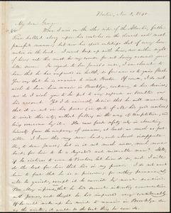 Letter from William Lloyd Garrison, Boston, [Mass.], to George William Benson, Nov. 1, 1840