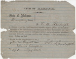 Oath of allegiance to the United States, submitted by E. B. Randolph of Montgomery County, Alabama, at the end of the Civil War.