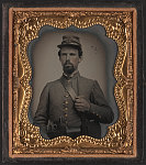 [Corporal Edward Lindsey Clarke of Co. F, 23rd Virginia Infantry Regiment in uniform with revolver and dagger]