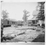 [Catlett's Station, Va. The station with U.S. military railroad boxcars and soldiers]