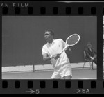 Arthur Ashe playing in the Southern California Sectional in Los Angeles, Calif., 1966