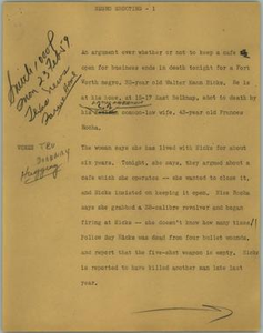 News Script: Negro shooting