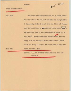 News Script: Georgia desegregation