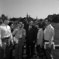 Governor Albert Brewer with students on the campus of Samford University in Birmingham, Alabama.