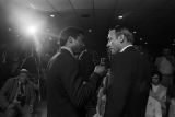 Reporter interviewing Albert Brewer at his campaign headquarters in Montgomery, Alabama, after the state's Democratic primary.