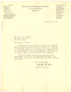 Letter from Cleveland Forum Council to W. E. B. Du Bois