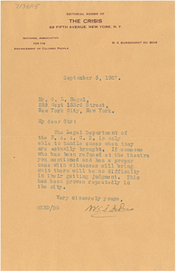 Letter from W. E. B. Du Bois to G. L. Nagol