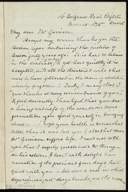 Letter to] My dear Mr. Garrison [manuscript