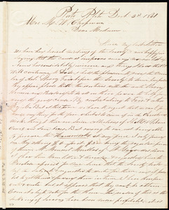 Letter from William P. Griffin, Porto Plata, Santa Domingo (Dominican Republic), to Maria Weston Chapman, Dec. 20, 1841