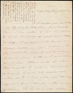 Thumbnail for Letter from Eliza Lee Cabot Follen, West Roxbury, [Mass.], to Maria Weston Chapman, Oct. 9th, [18]43