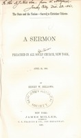 The state and the nation--sacred to Christian citizens : a sermon preached in All Soul's Church, New York, April 21, 1861